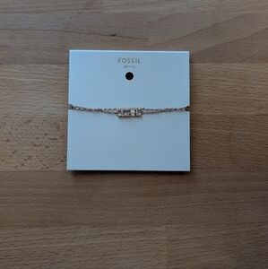 NWT Fossil Rose Gold Baguette Bracelet